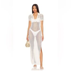 Lspace 'Sydney' White Crochet Cover Up Size L Revolve